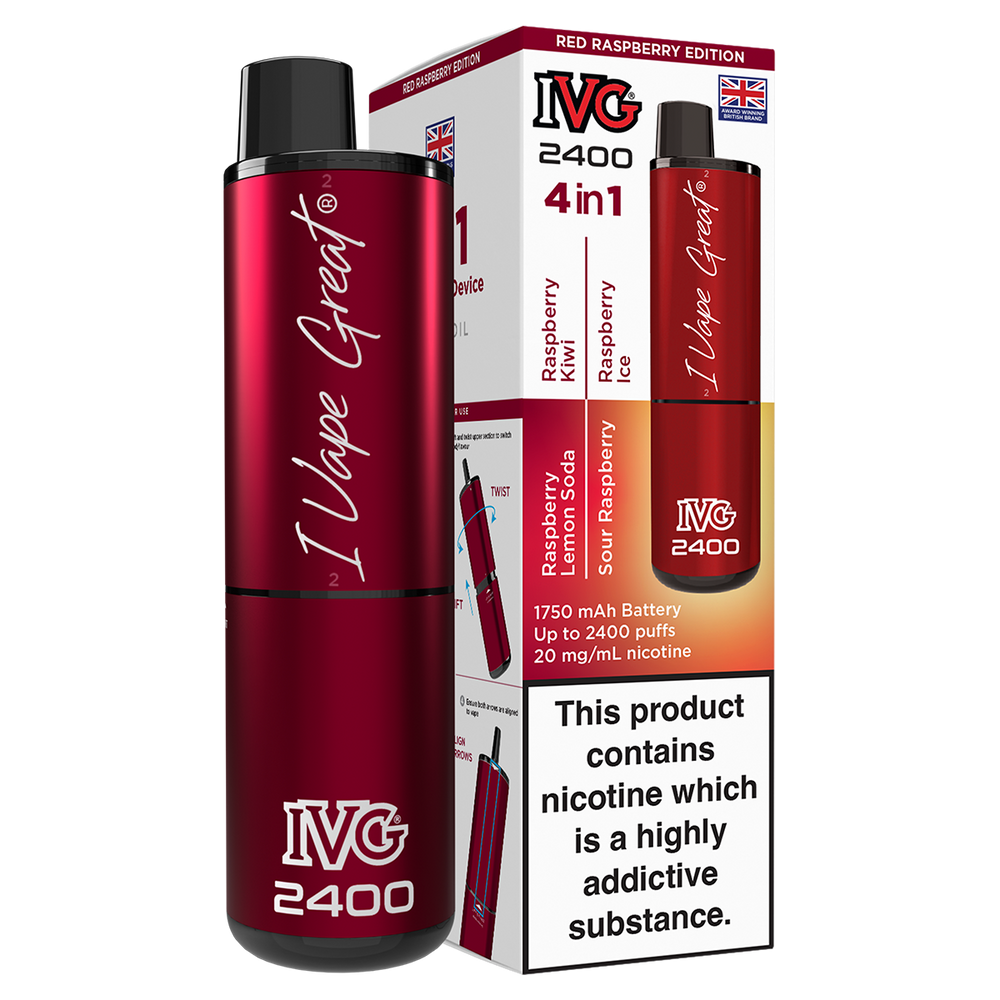 Red Raspberry Edition IVG 2400 Disposable Device