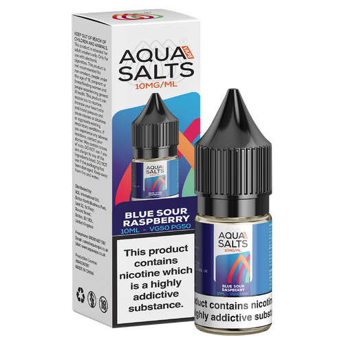 Blue Sour Raspberry Nic Salt by Aqua Salts 10ml 10mg