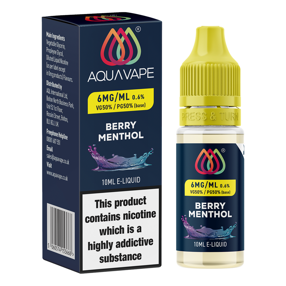 Berry Menthol E-Liquid by Aquavape - 10ml 6mg