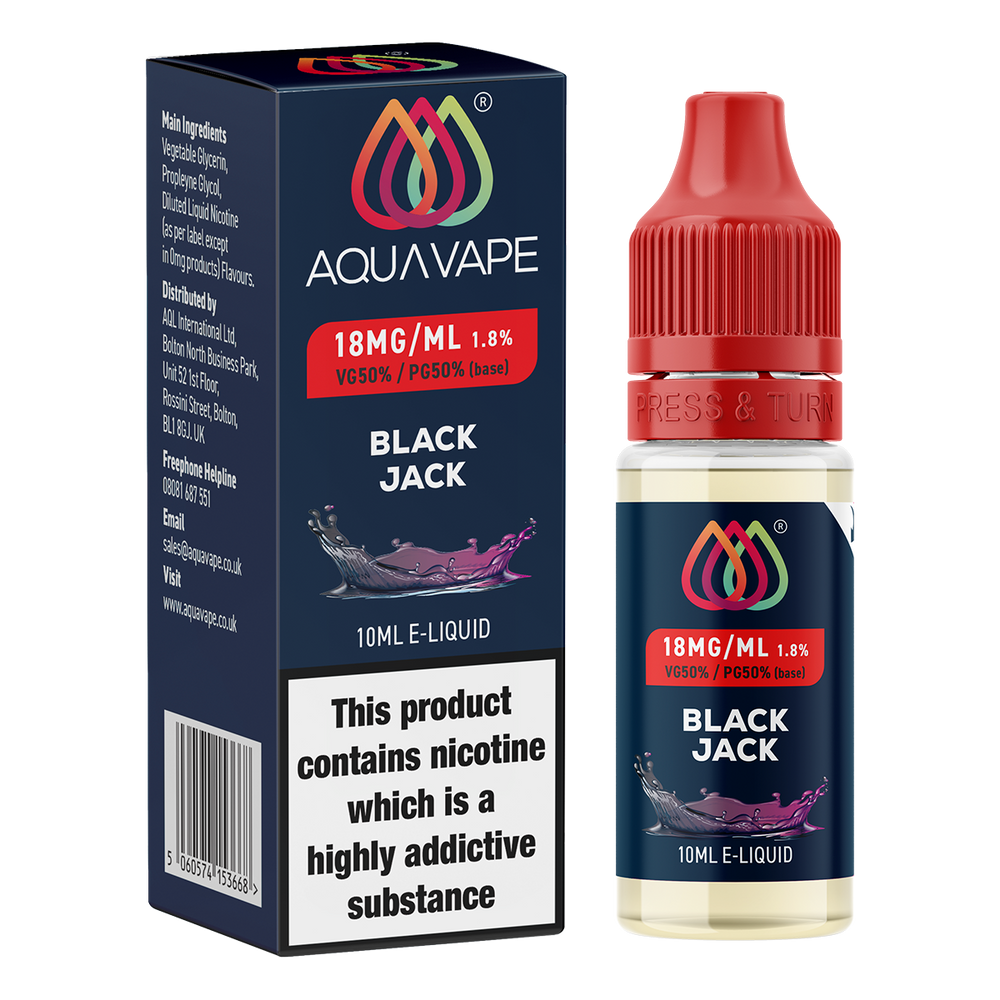 Black Jack E-Liquid by Aquavape - 10ml 18mg