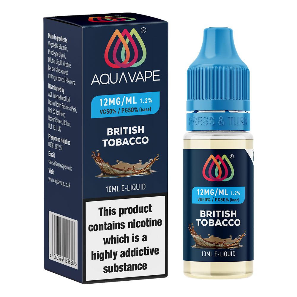 British Tobacco by Aquavape - 10ml 12mg