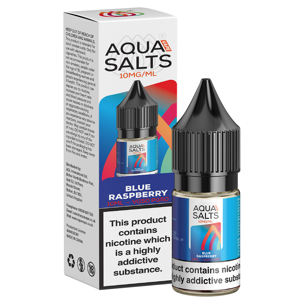 Blue Raspberry Nic Salt by Aqua Salts 10ml 10mg