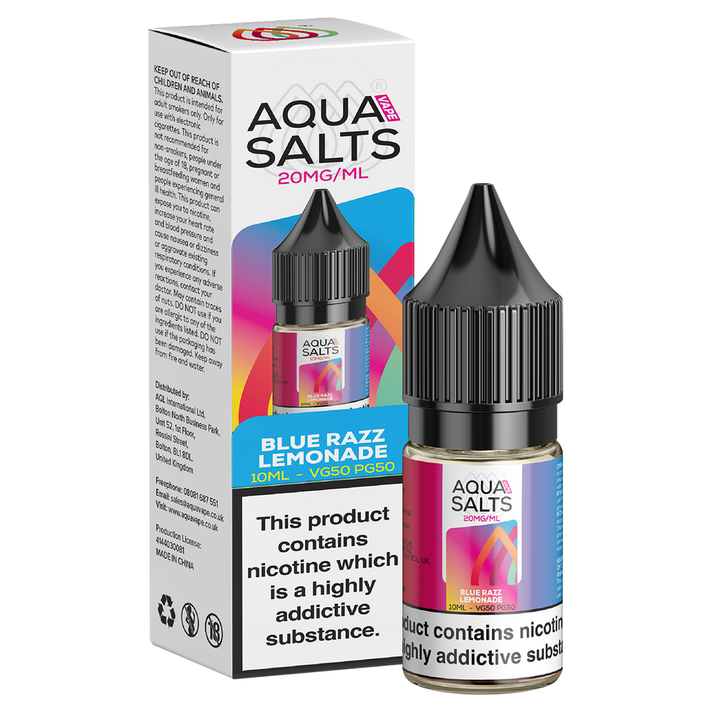 Blue Razz Lemonade Nic Salt by Aqua Salts 10ml 20mg