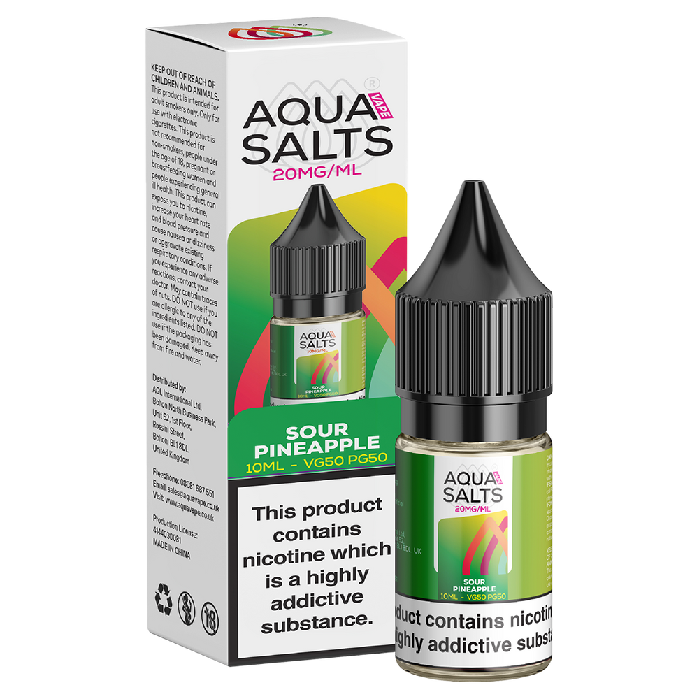 Sour Pineapple Nic Salt by Aqua Salts 10ml 20mg