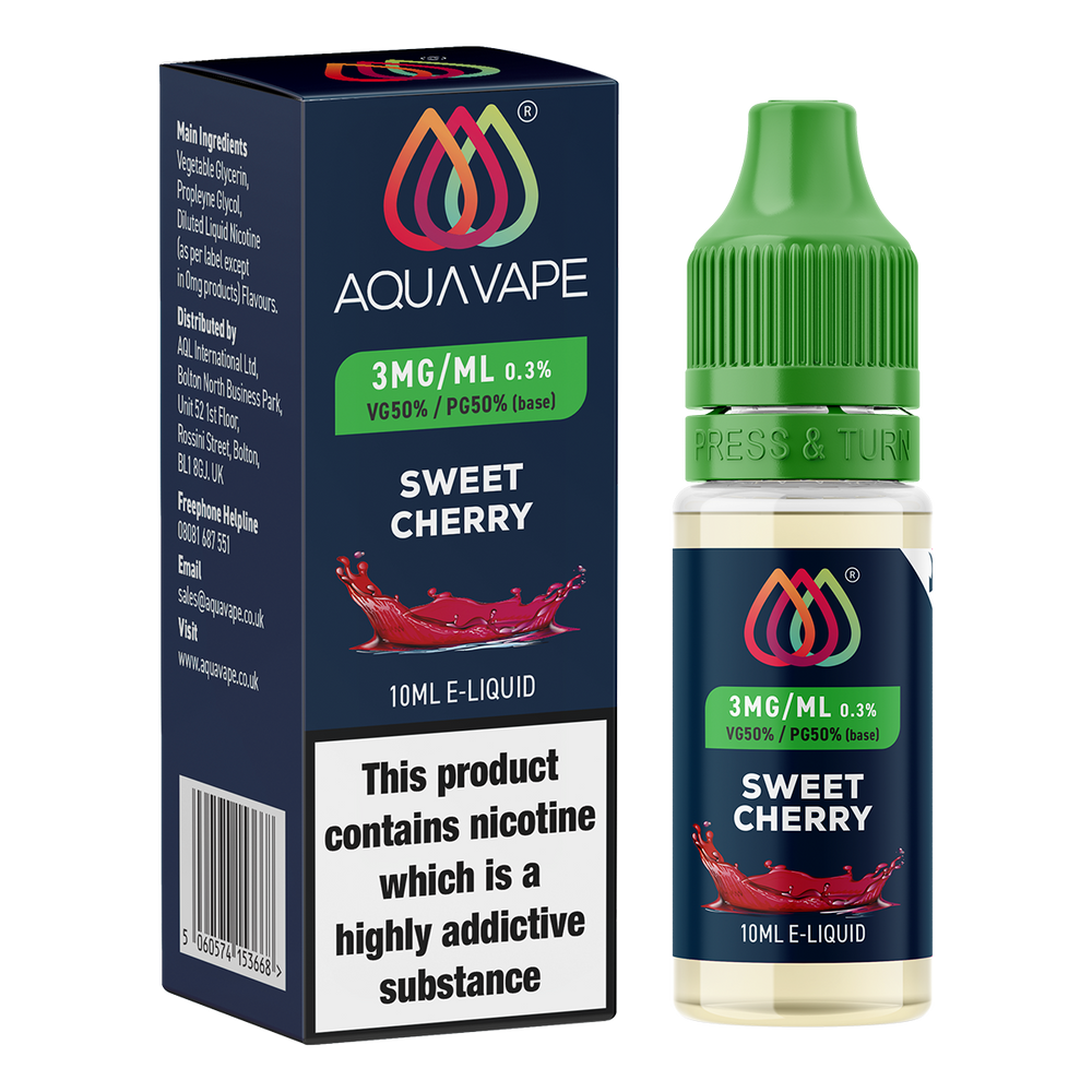 Sweet Cherry E-Liquid by Aquavape - 10ml 3mg