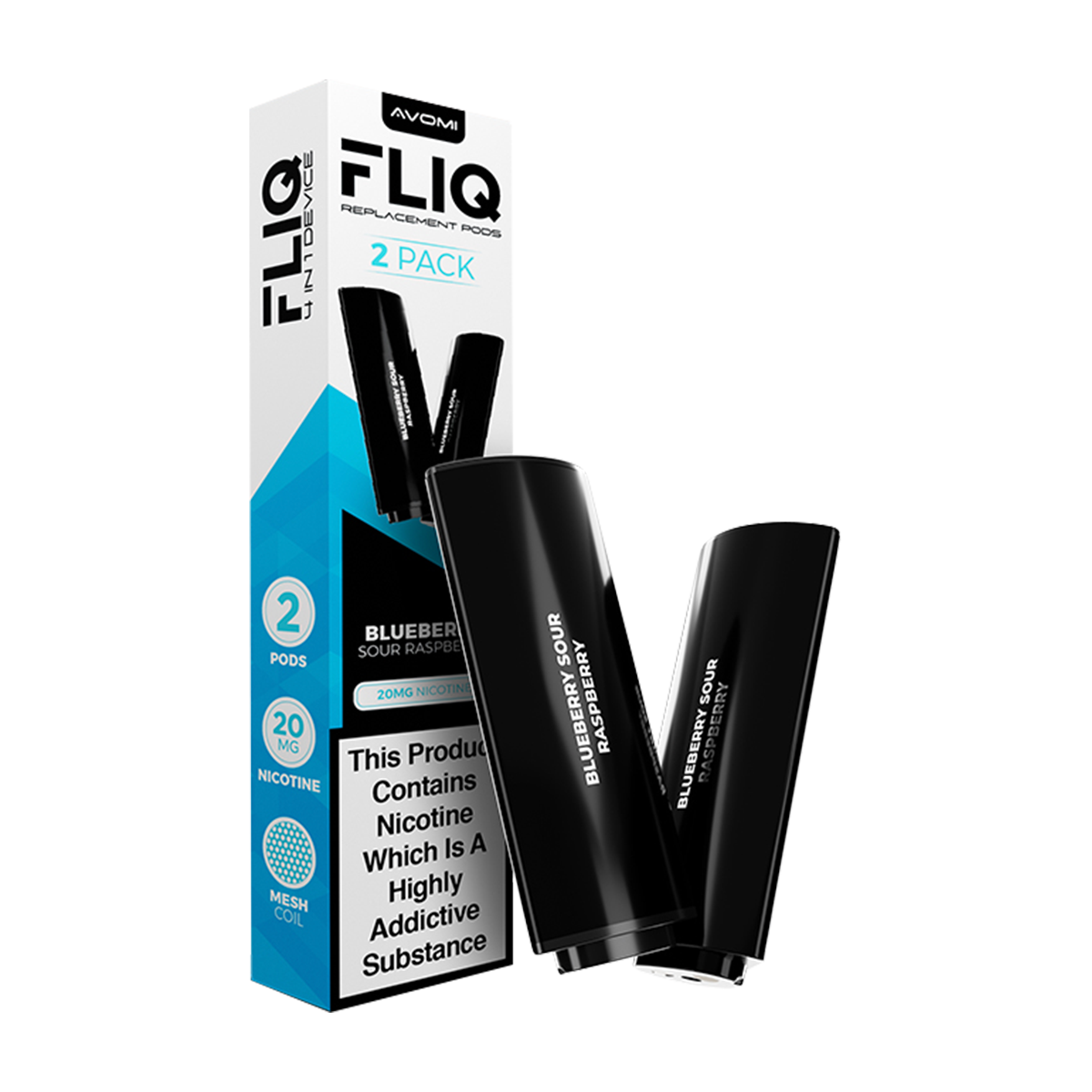 Blueberry Sour Raspberry Avomi Fliq 4in1 Pods – Vapemate