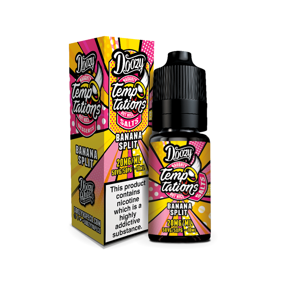 doozy temptations banana split nic salt 10ml