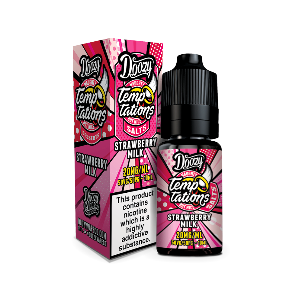 doozy temptations strawberry milk nic salt 10ml