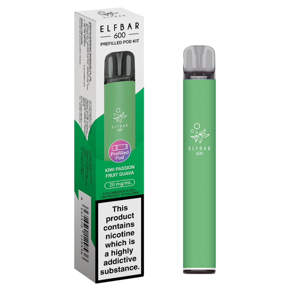 elfbar 600 prefilled pod kit kiwi passion fruit guava