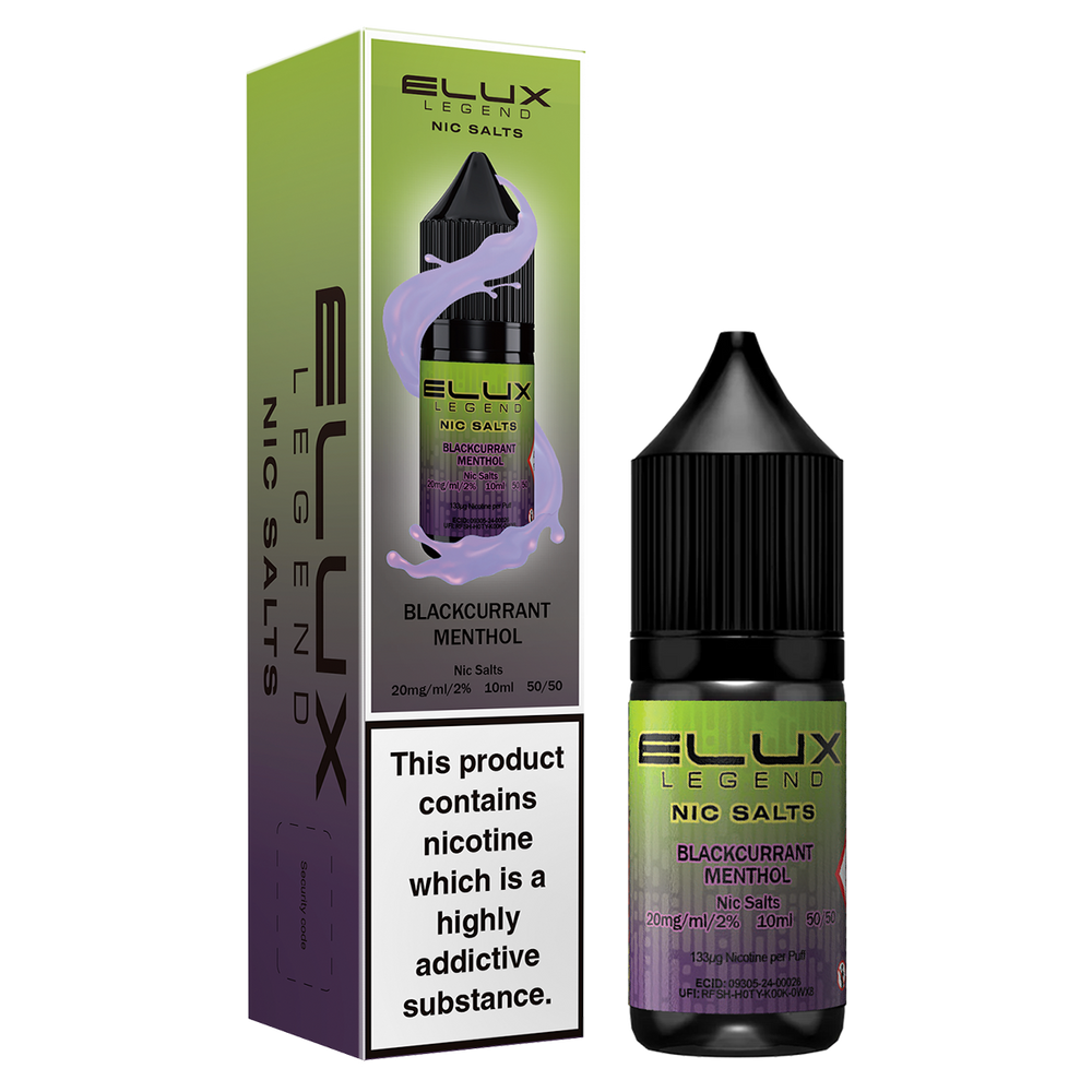 Blackcurrant Menthol Nic Salt by Elux 10ml