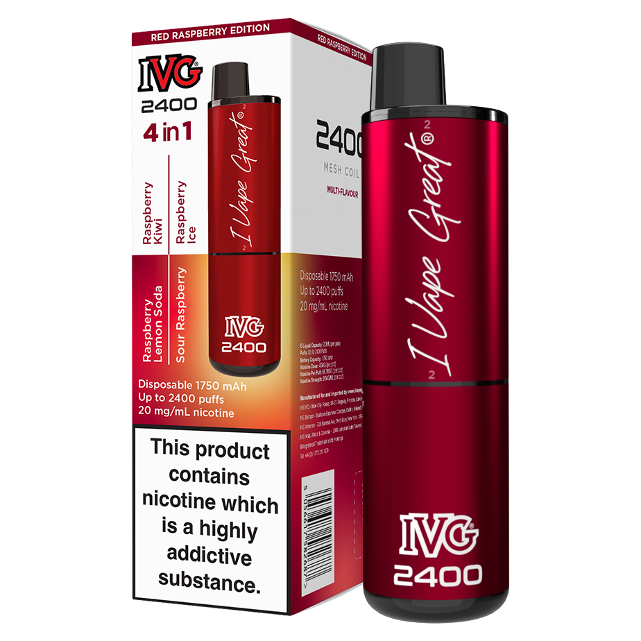 Red Raspberry Edition IVG 2400 Disposable Device