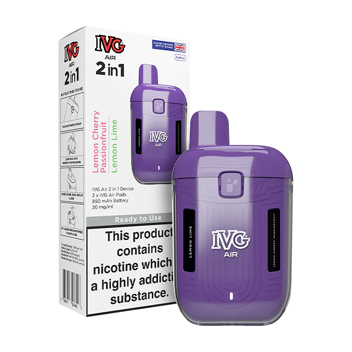 Purple Edition IVG Air 2 in 1 Vape Kit – Vapemate