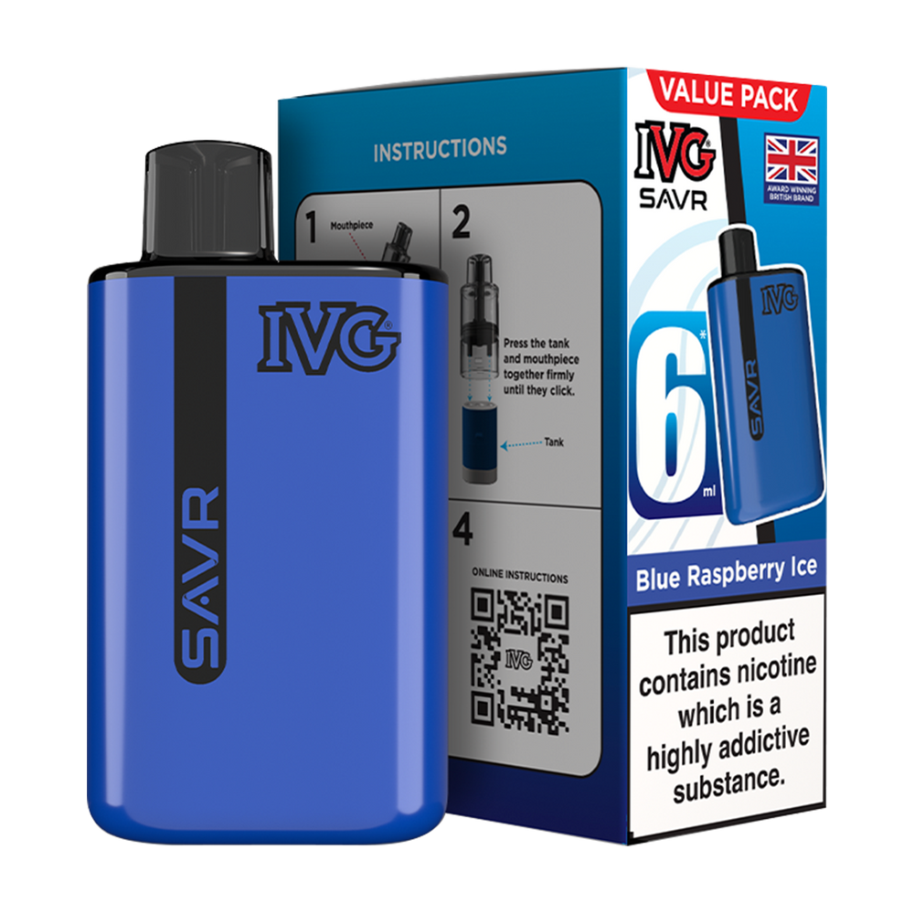 IVG SAVR Vape Kit Blue Raspberry Ice 6ml