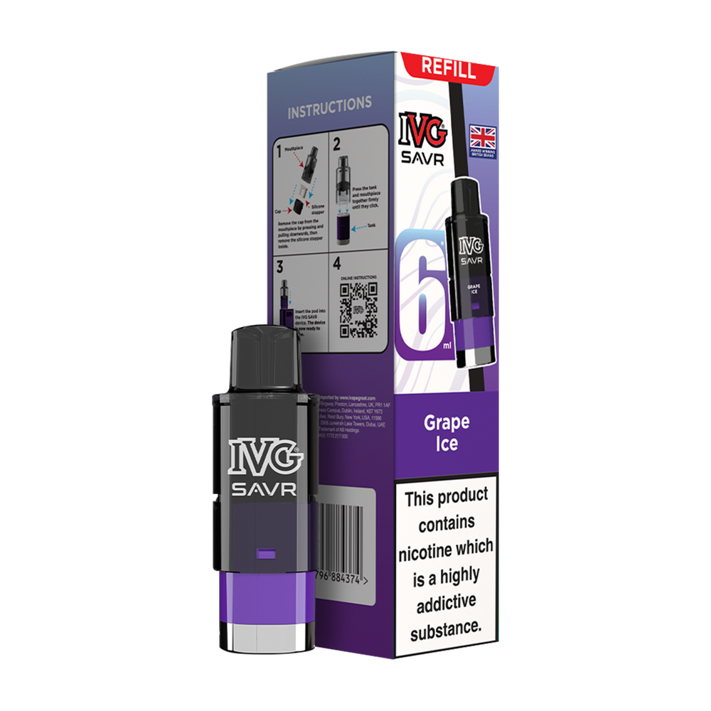 ivg savr refill + box grape ice