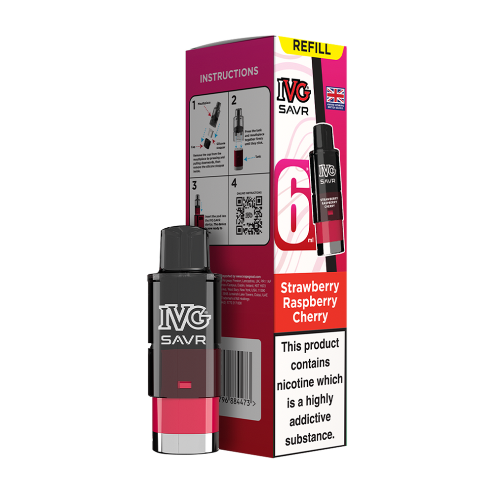 ivg savr refill + box strawberry raspberry cherry