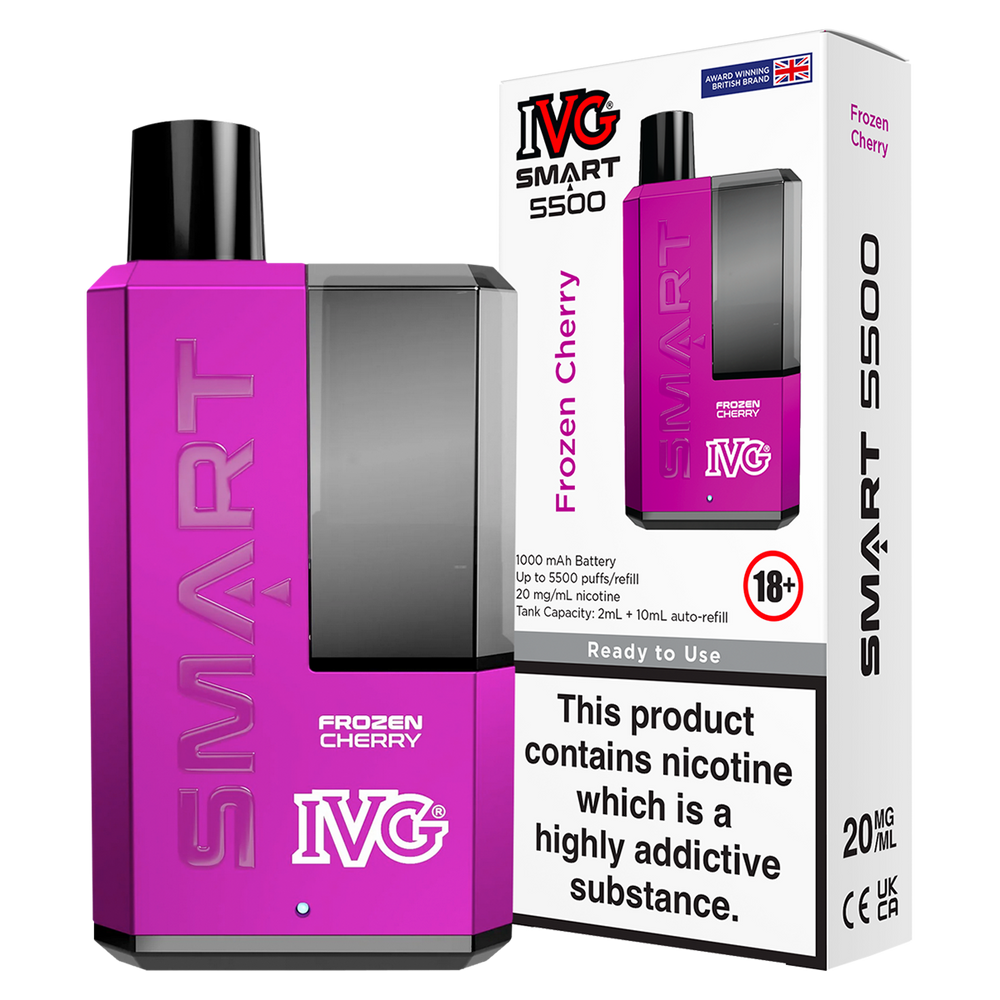 Frozen Cherry IVG Smart 5500 Big Puff Vape Kit