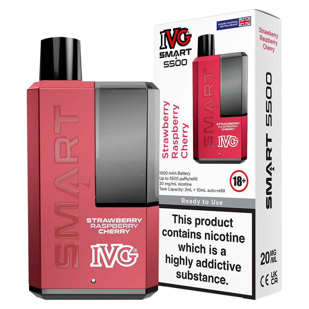 Strawberry Raspberry Cherry IVG Smart 5500 Big Puff Vape Kit