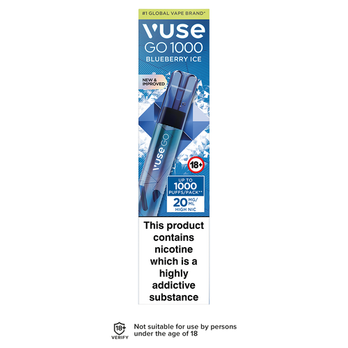 Blueberry Ice Vuse Go 1000 Disposable Vape 20mg