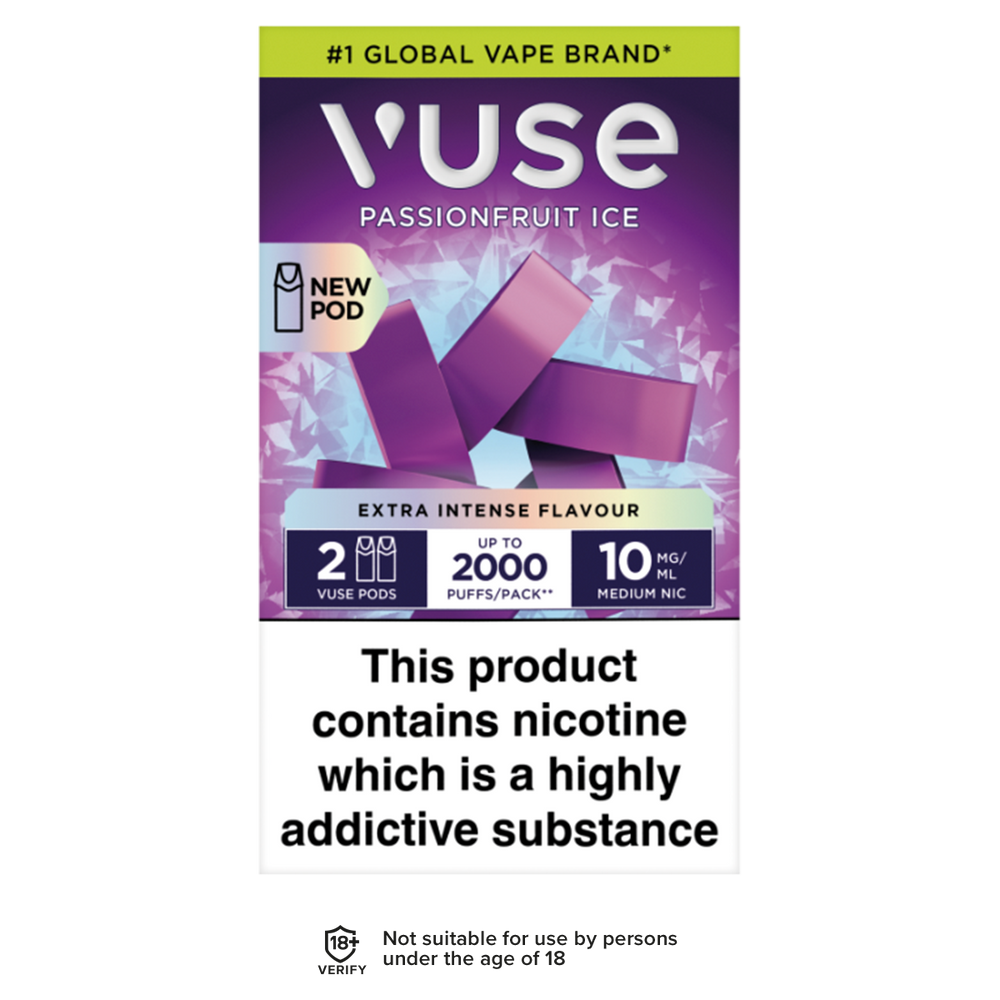 Passion Fruit Ice Vuse Pro Pods 10mg