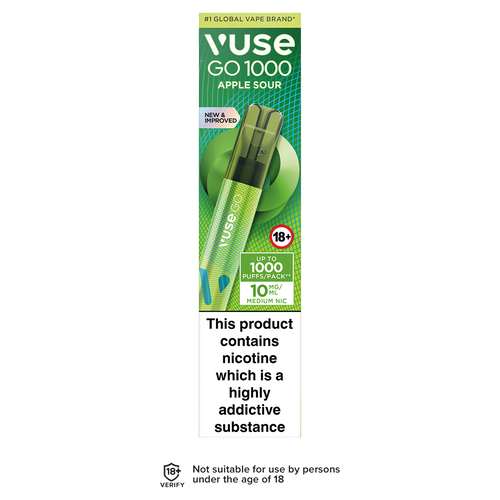 Apple Sour Vuse Go 1000 Disposable Vape 10mg