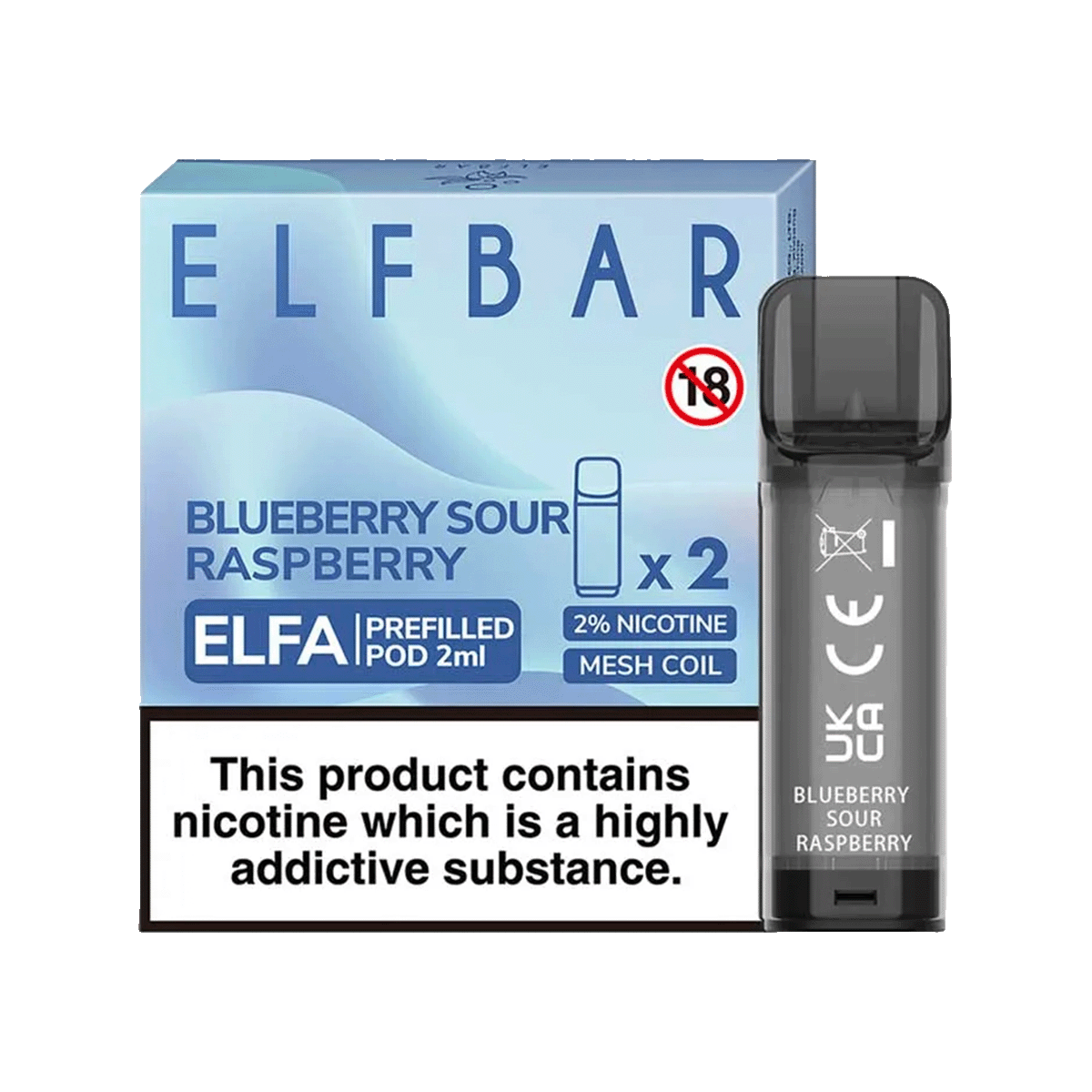 Blueberry Sour Raspberry Elf Bar Elfa Pods (Pack Of 2) | Vapemate